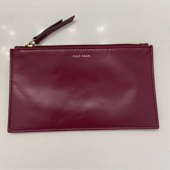 COLE HAAN Clutch Wallet with extra Change Pouch Cabernet - Picture 2 of 8